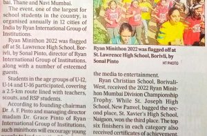 RYAN MINITHON-2022 IS FLAGGED OFF