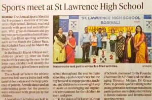 HOSTS THE ANNUAL ATHLETIC MEET OF PRE-PRIMARY STUDENTS