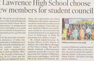 ELCTION OF SCHOOL PARLIAMENT