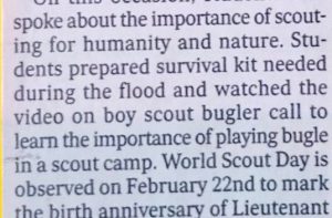 CELEBRATES WORLD SCOUT DAY