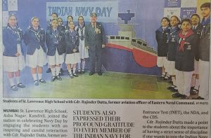 Indian Navy Day celebrated at St. Lawrence High School Kandivli East