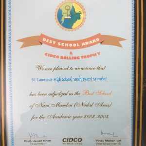 Best School award by CIDCO,Navi Mumbai