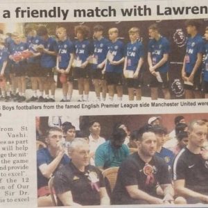 Team MU plays a friendly match with Lawrence Footballers