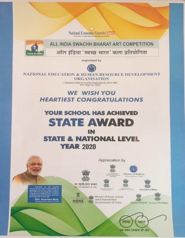 Best School State Award by National Education and Human Resource Development Organisation