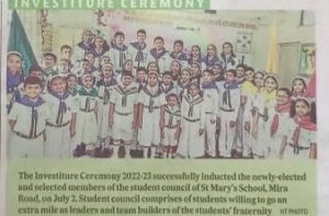 The Investiture Ceremony 2022-23 successfully inducted the newly elected and selected members of the Student Council on 2 nd July 2022.