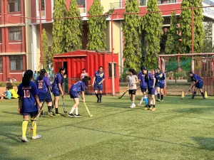 Girls Hockey Team In Action At St.Xavier’S  High School Airoli