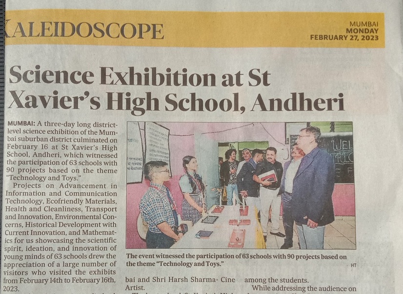 St.Xaviers Andheri in  Hindustan Times part-2